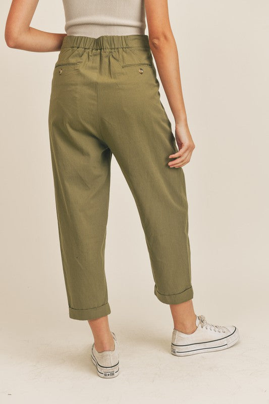 Olive PaperBag Pant